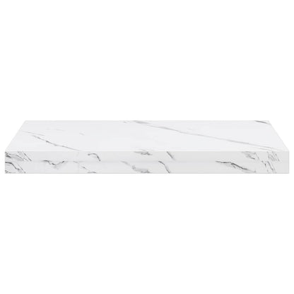 Wall Shelf 4 pcs White Marble 50 x 23.5 x 4 cm Engineered Wood