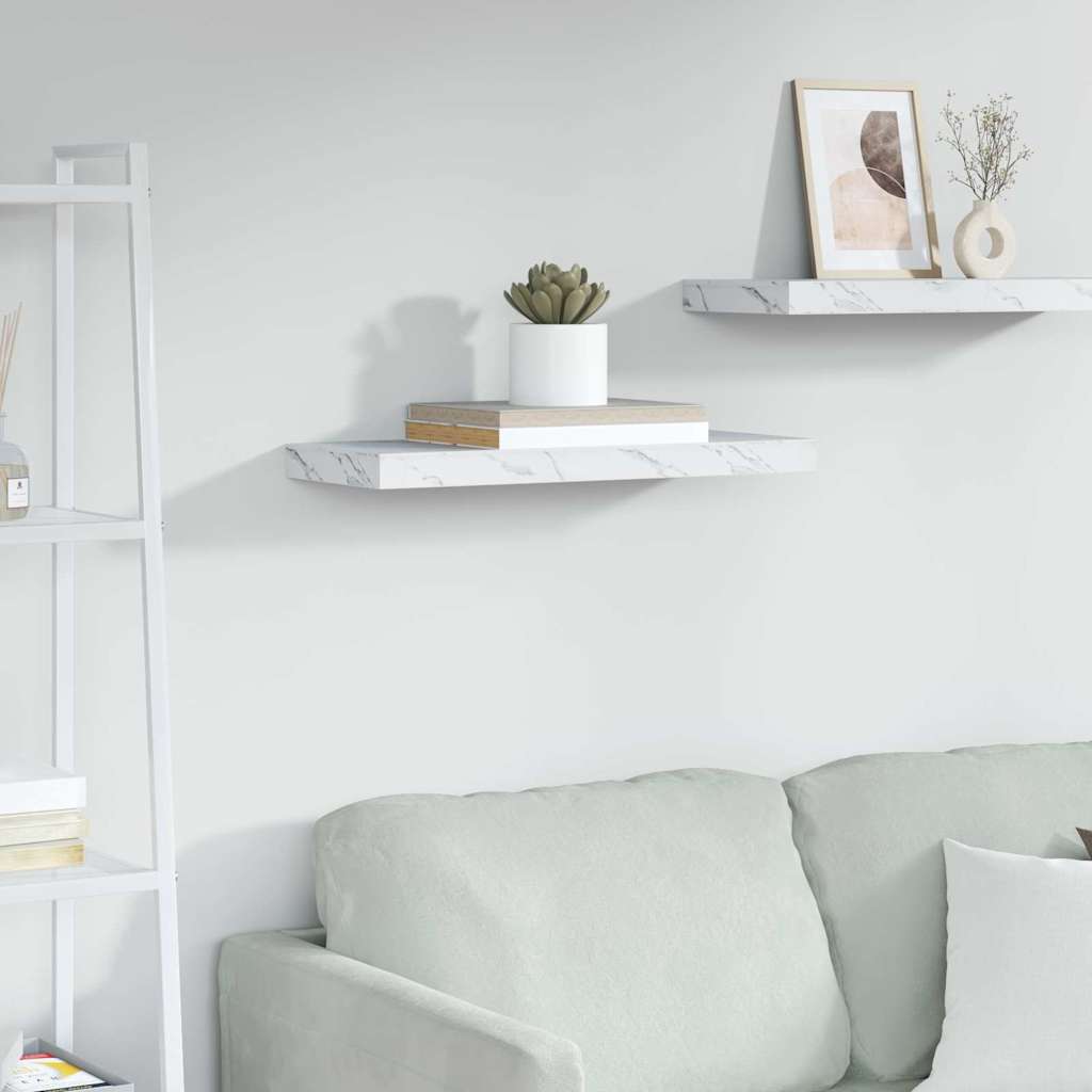 Wall Shelf White Marble 60 x 23 x 4 cm Engineered Wood
