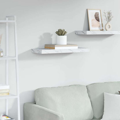 Wall Shelf White Marble 60 x 23 x 4 cm Engineered Wood