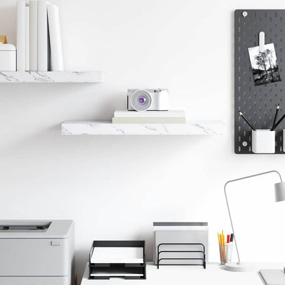 Wall Shelf White Marble 60 x 23 x 4 cm Engineered Wood