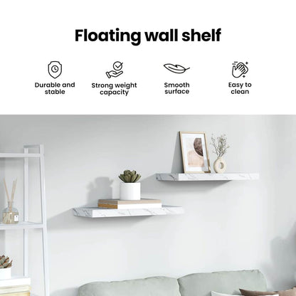 Wall Shelf White Marble 60 x 23 x 4 cm Engineered Wood