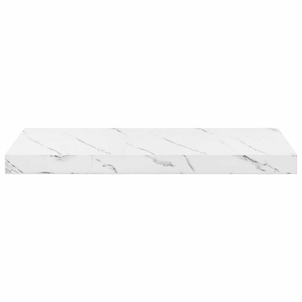 Wall Shelf 4 pcs White Marble 60 x 23 x 4 cm Engineered Wood