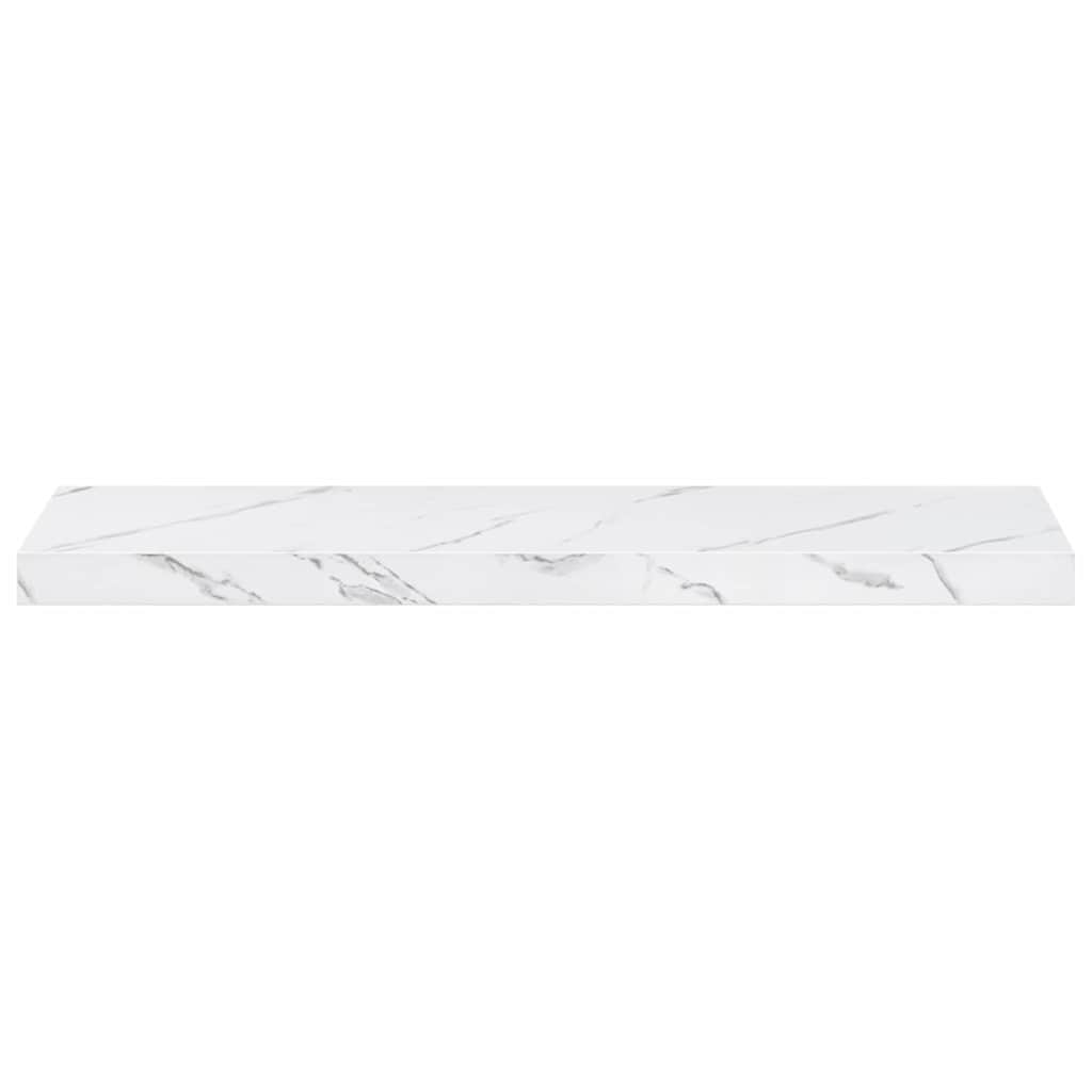 Wall Shelf 2 pcs White Marble 80 x 23.5 x 4 cm Engineered Wood