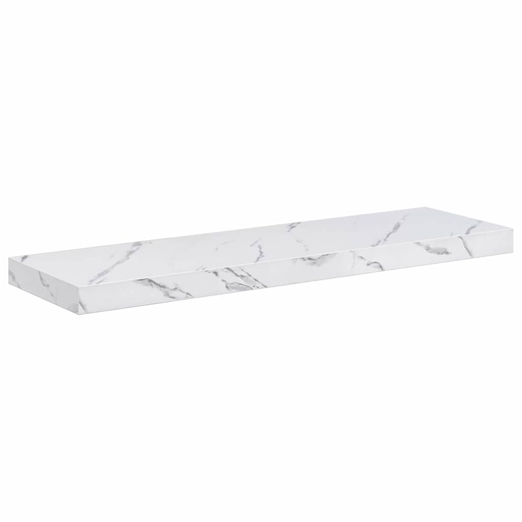 Wall Shelf 4 pcs White Marble 80 x 23.5 x 4 cm Engineered Wood