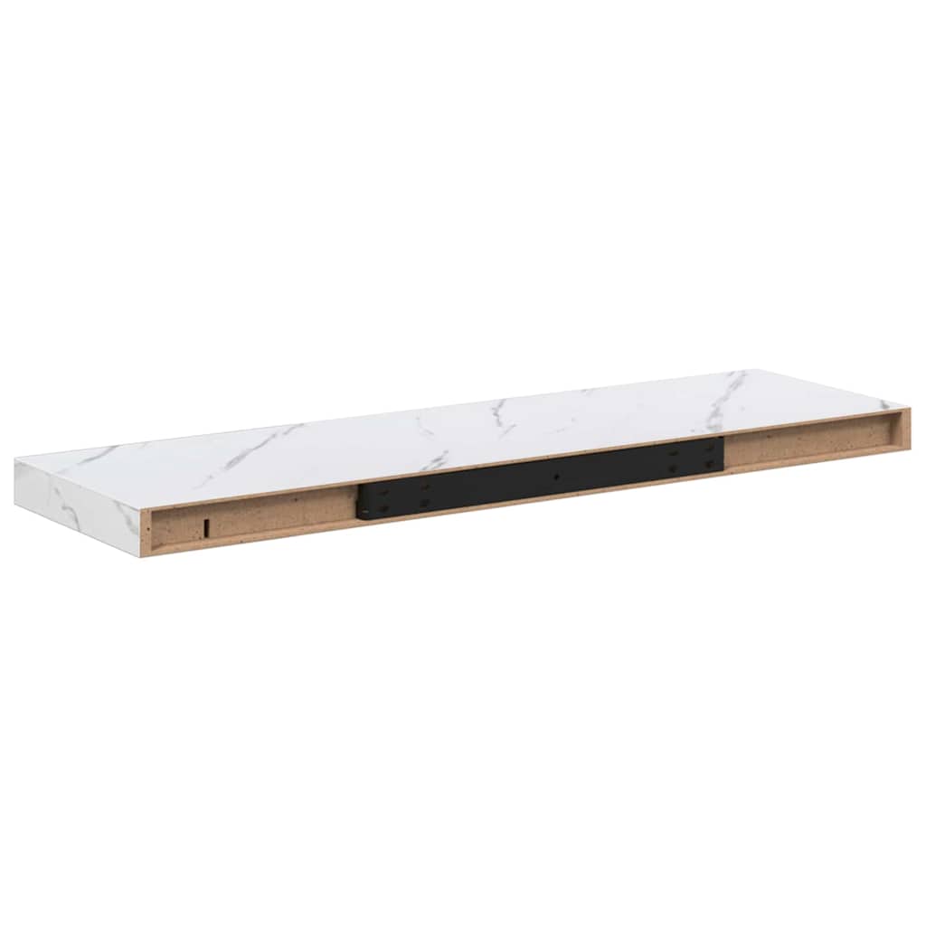 Wall Shelf 4 pcs White Marble 80 x 23.5 x 4 cm Engineered Wood