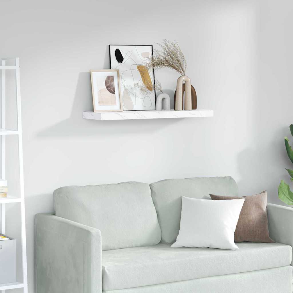 Wall Shelf Wall-Mounted White Marble 90 x 23.5 x 3.8 cm