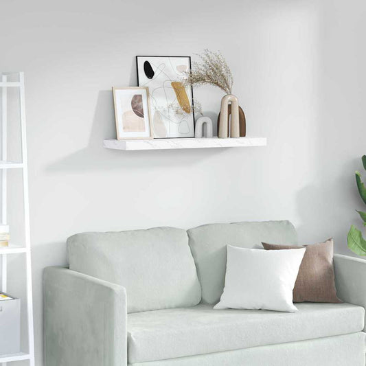 Wall Shelf Wall-Mounted White Marble 90 x 23.5 x 3.8 cm