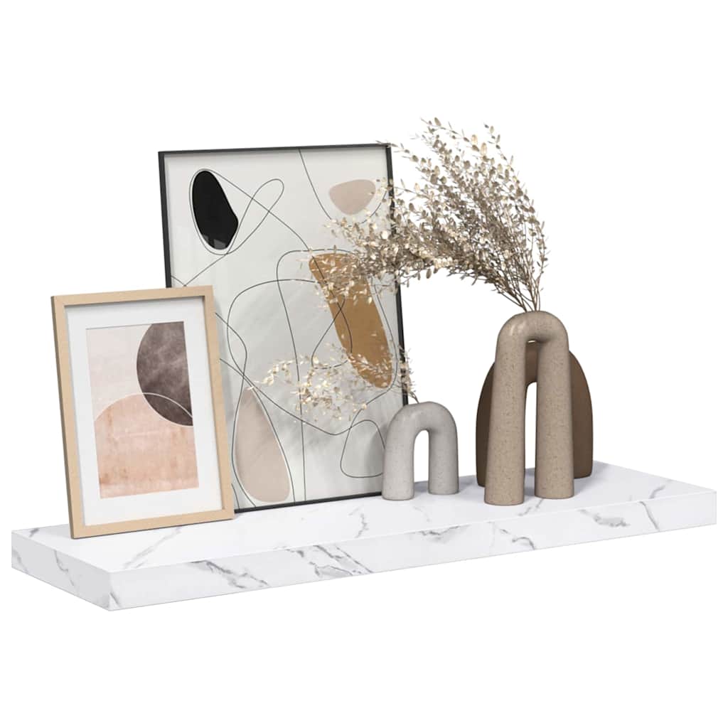 Wall Shelf Wall-Mounted White Marble 90 x 23.5 x 3.8 cm