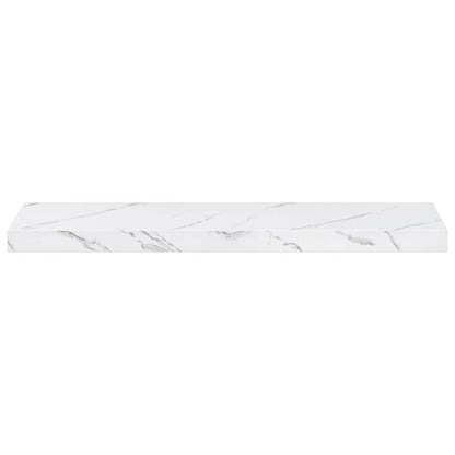 Wall Shelf 2 pcs White Marble 90 x 23.5 x 4 cm Engineered Wood