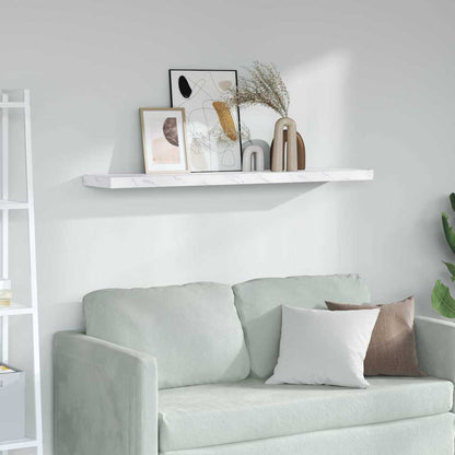 Wall Shelf Wall-Mounted White Marble 120 x 23.5 x 3.8 cm