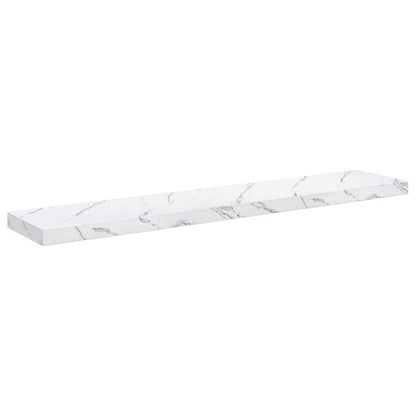 Wall Shelf 4 pcs White Marble 120 x 23.5 x 4 cm Engineered Wood