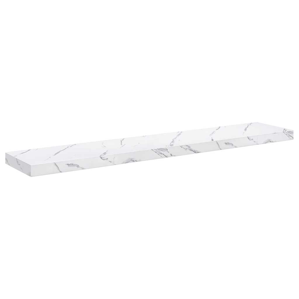 Wall Shelf 4 pcs White Marble 120 x 23.5 x 4 cm Engineered Wood
