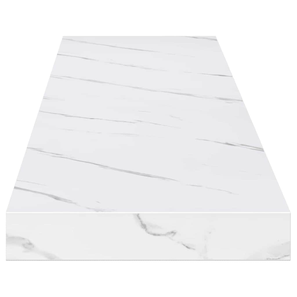 Wall Shelf 4 pcs White Marble 120 x 23.5 x 4 cm Engineered Wood