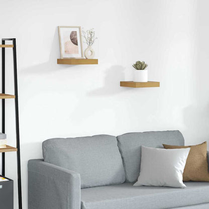 Wall Shelf 2 pcs Beige 23 x 23.5 x 4 cm Engineered Wood