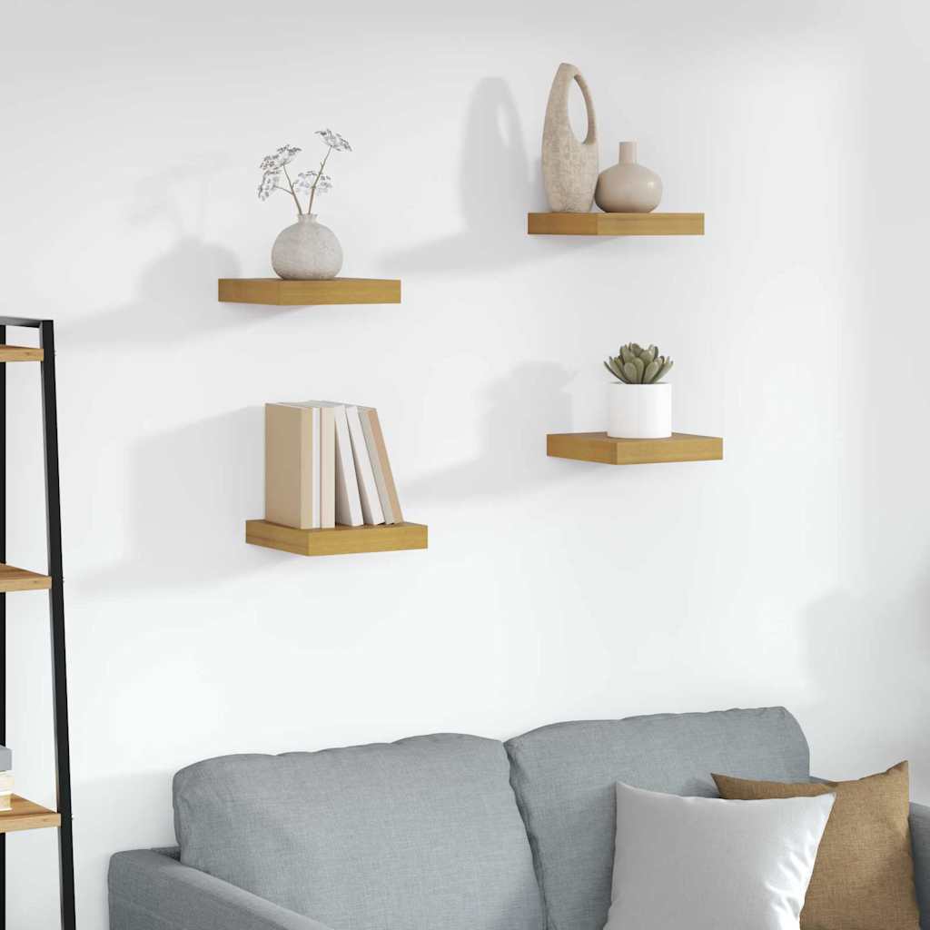Wall Shelf 4 pcs Beige 23 x 23.5 x 4 cm Engineered Wood