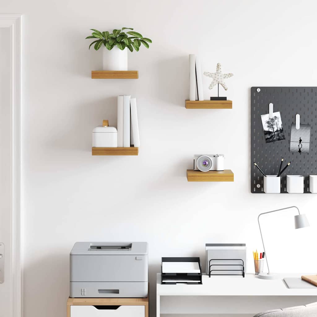 Wall Shelf 4 pcs Beige 23 x 23.5 x 4 cm Engineered Wood