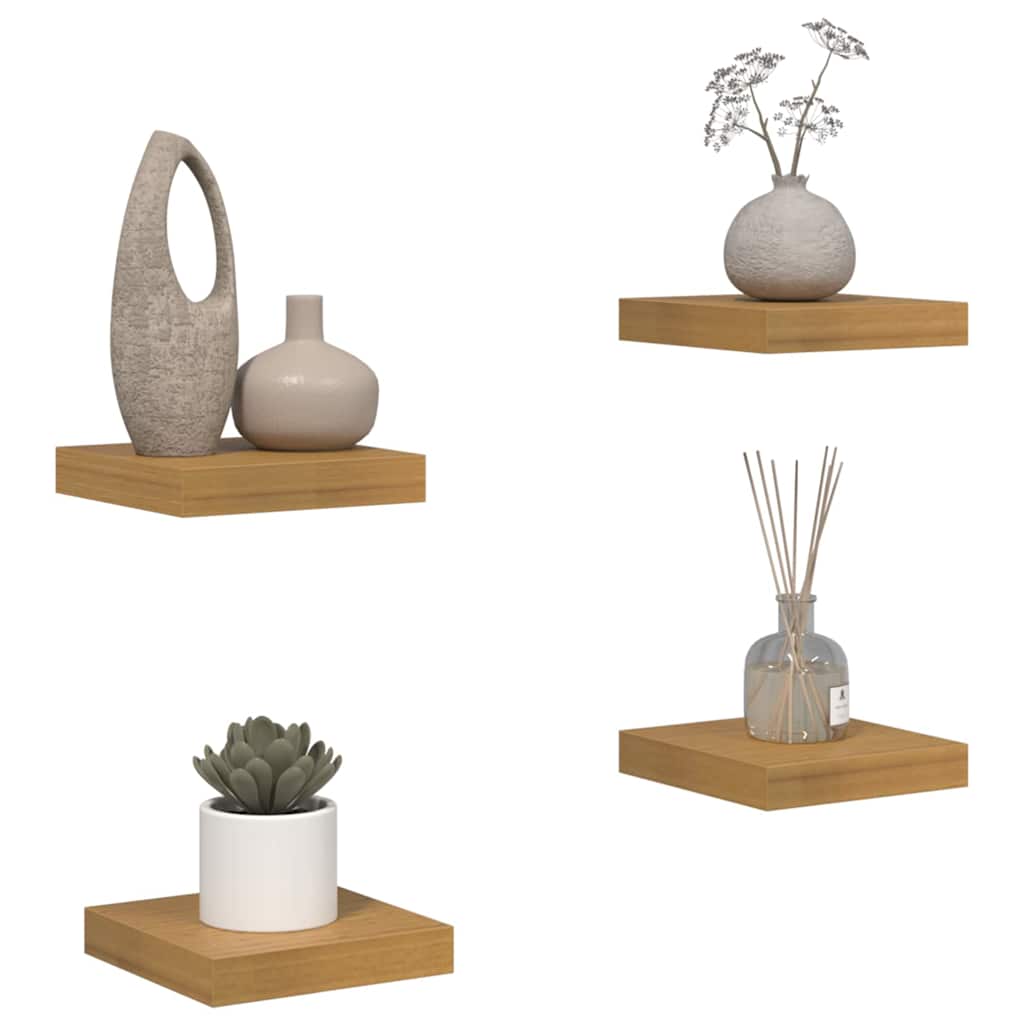 Wall Shelf 4 pcs Beige 23 x 23.5 x 4 cm Engineered Wood
