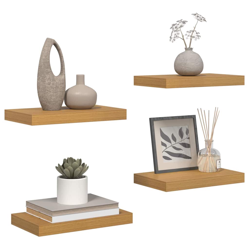 Wall Shelf 4 pcs Beige 40 x 23.5 x 4 cm Engineered Wood