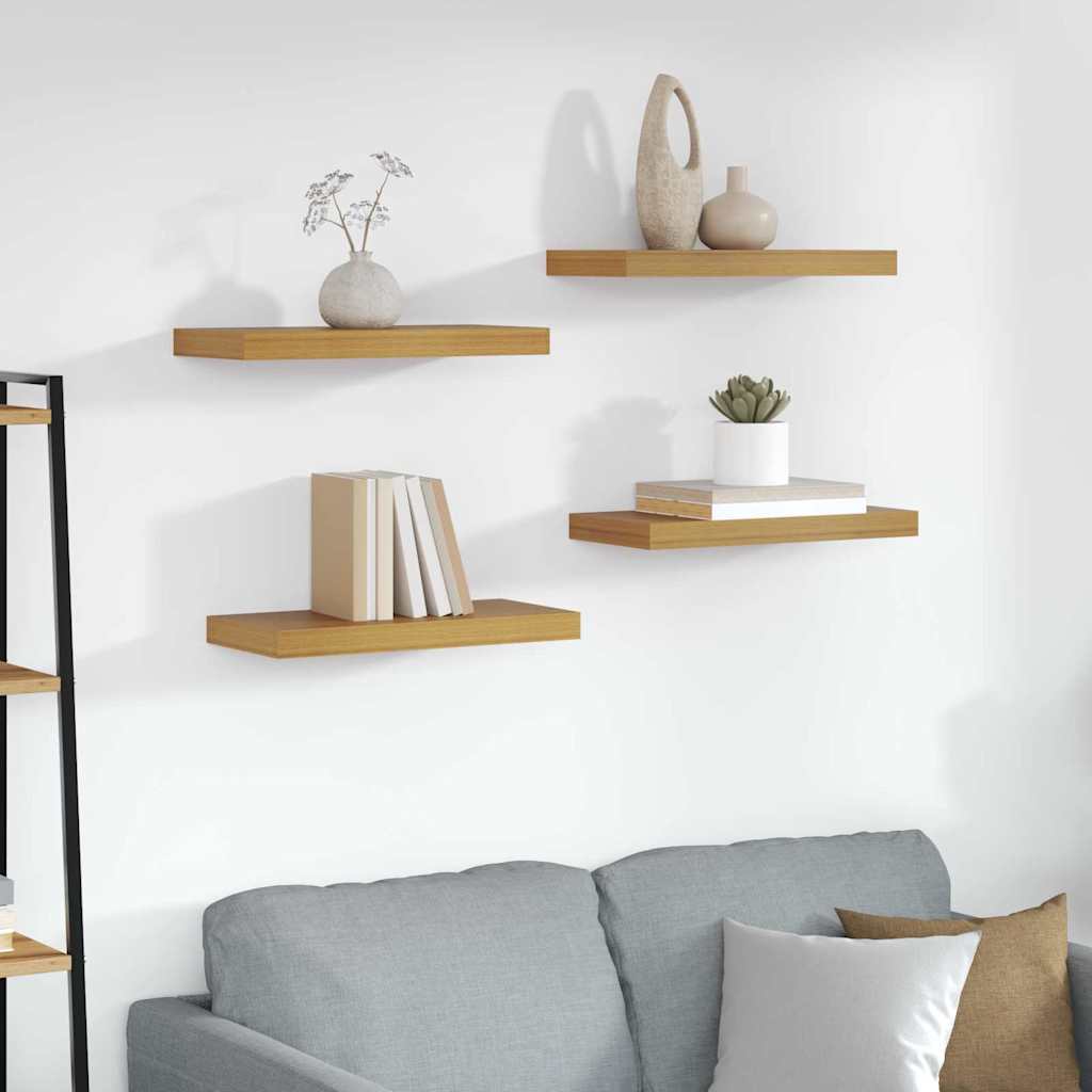 Wall Shelf Wall-Mounted 4 pcs Beige 50 x 23.5 x 4 cm