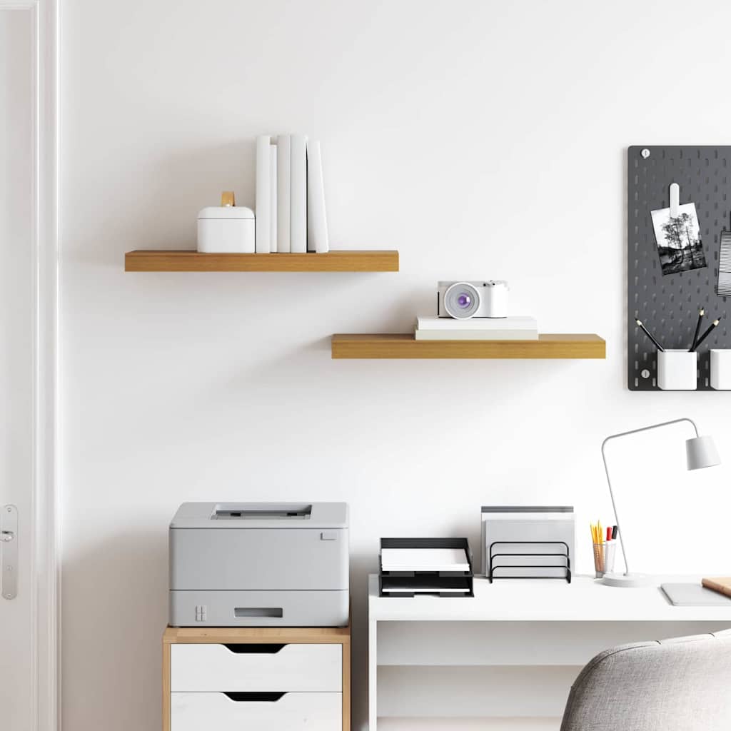 Wall Shelf 2 pcs Beige 60 x 23.5 x 4 cm Engineered Wood