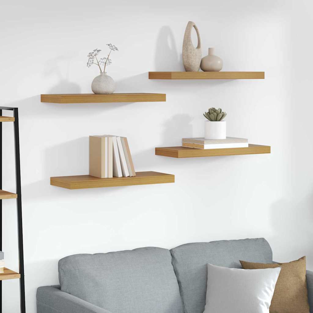 Wall Shelf 4 pcs Beige 60 x 23 x 4 cm Engineered Wood