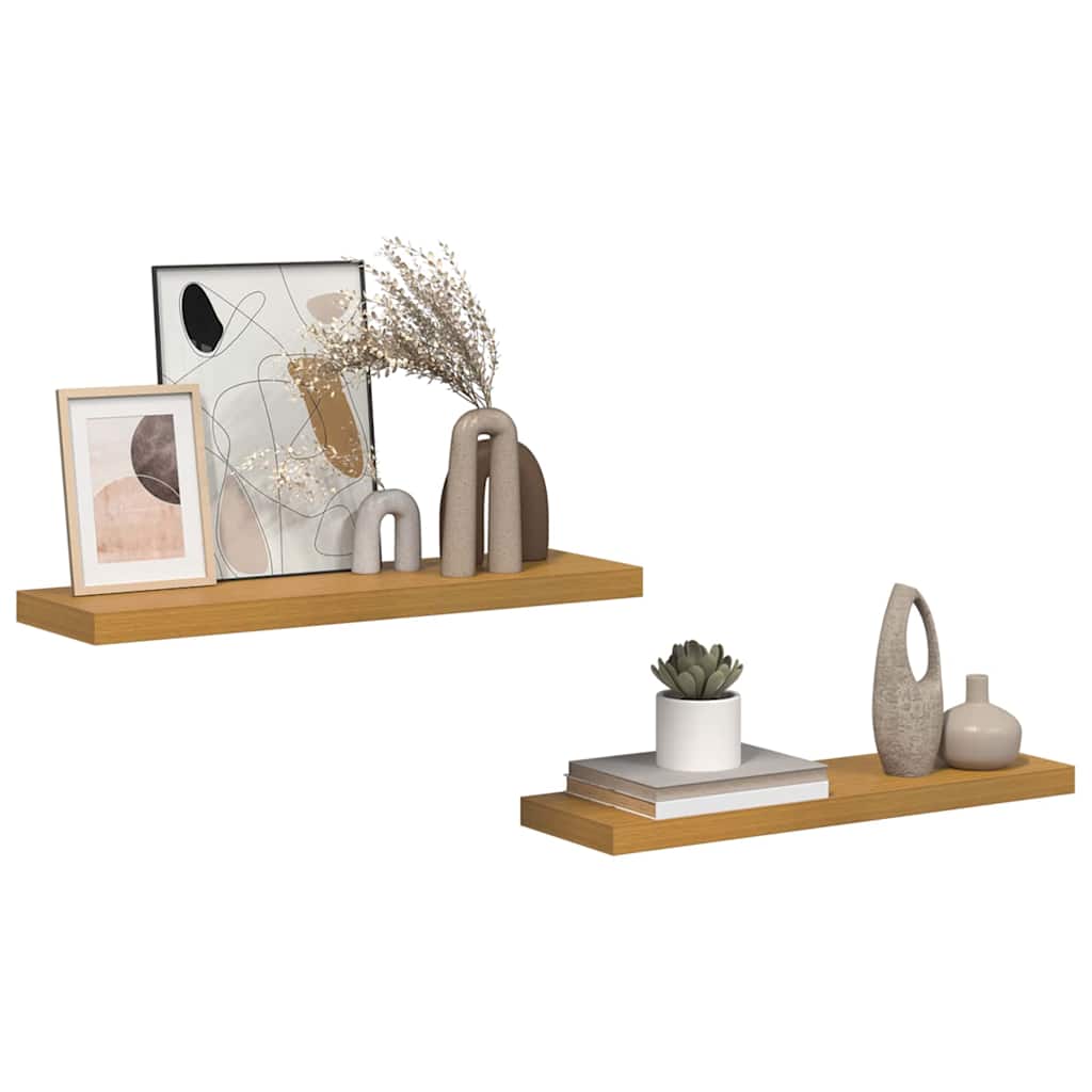 Wall Shelf 2 pcs Beige 80 x 23.5 x 4 cm Engineered Wood