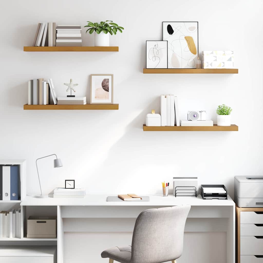 Wall Shelf 4 pcs Beige 80 x 23.5 x 4 cm Engineered Wood
