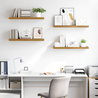 Wall Shelf 4 pcs Beige 90 x 23.5 x 4 cm Engineered Wood