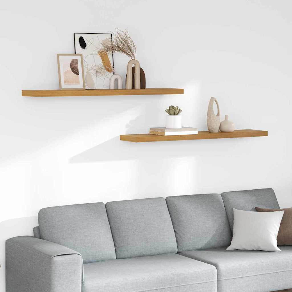 Wall Shelf 2 pcs Beige 120 x 23.5 x 4 cm Engineered Wood
