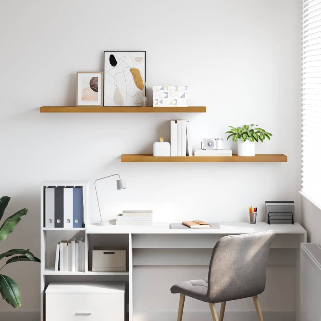 Wall Shelf 2 pcs Beige 120 x 23.5 x 4 cm Engineered Wood