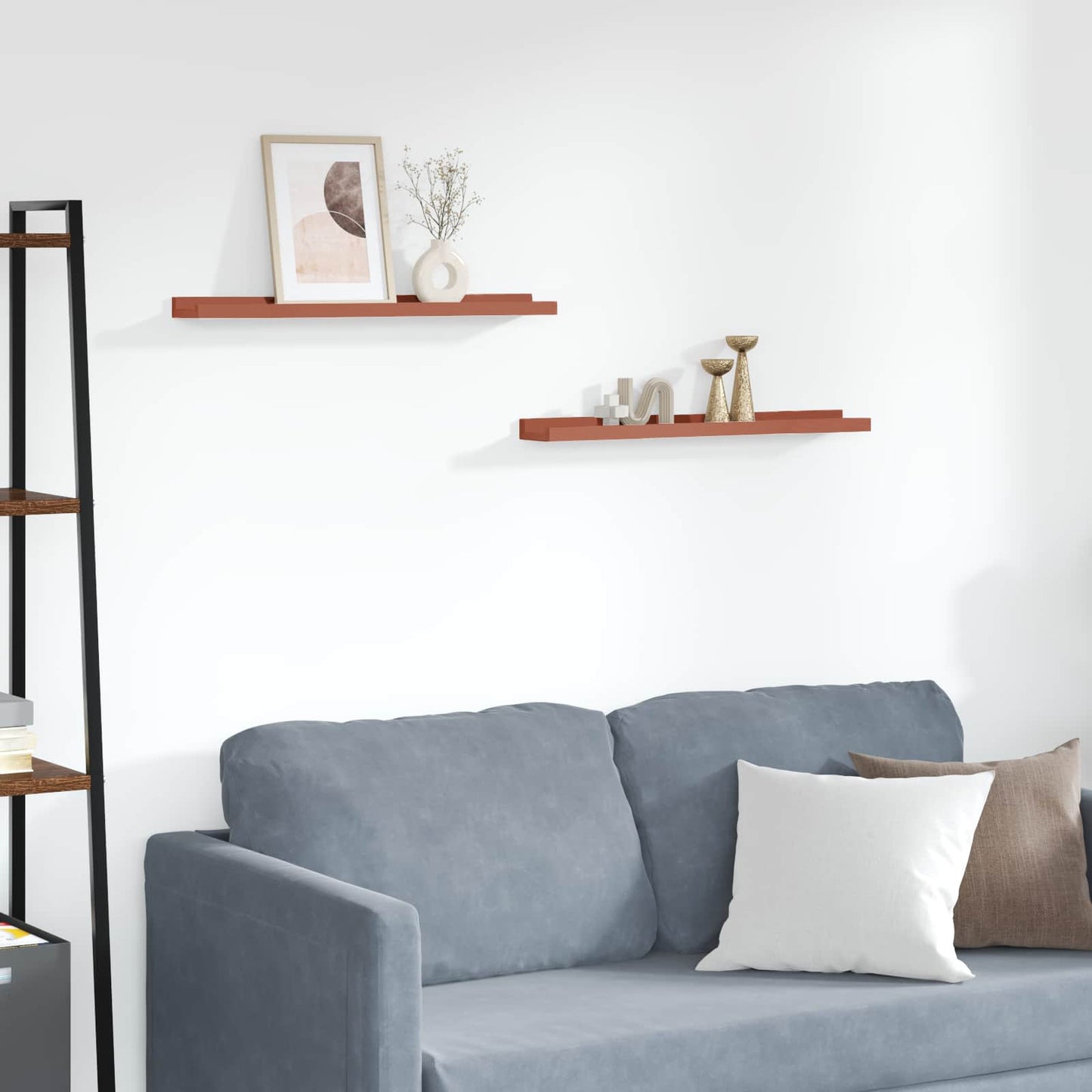 Wall Shelf with Shelf 2 pcs Red 60 x 9 x 3 cm Engineered Wood