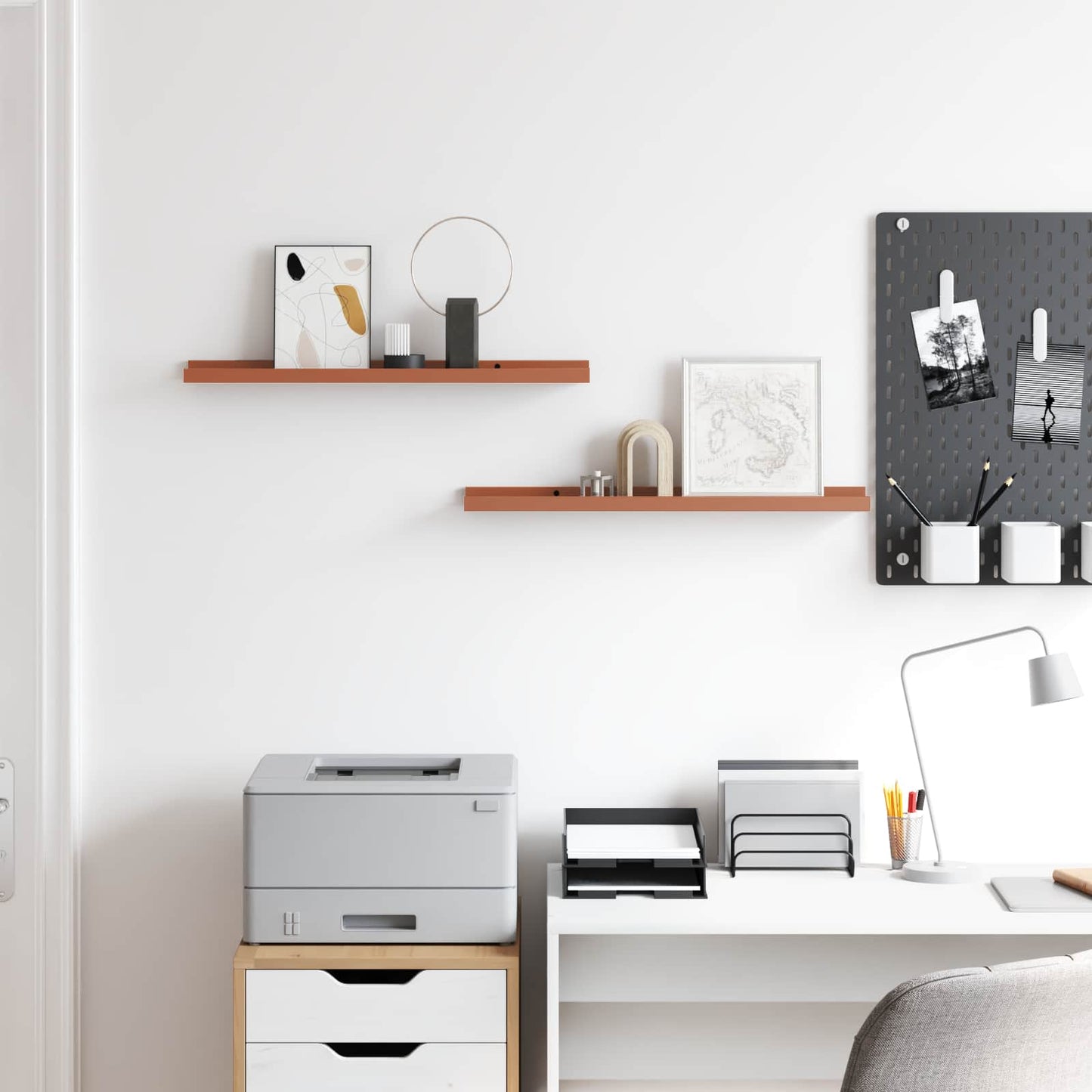 Wall Shelf with Shelf 2 pcs Red 60 x 9 x 3 cm Engineered Wood