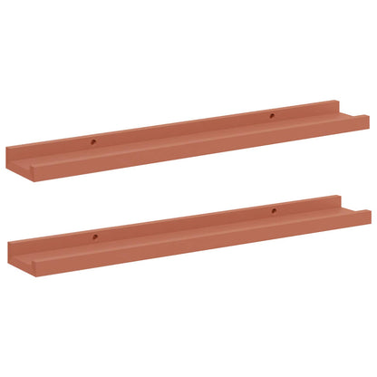 Wall Shelf with Shelf 2 pcs Red 60 x 9 x 3 cm Engineered Wood