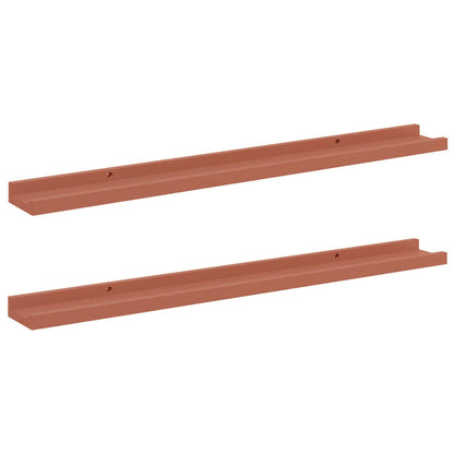 Wall Shelf with Shelf 2 pcs Red 80 x 9 x 3 cm Engineered Wood