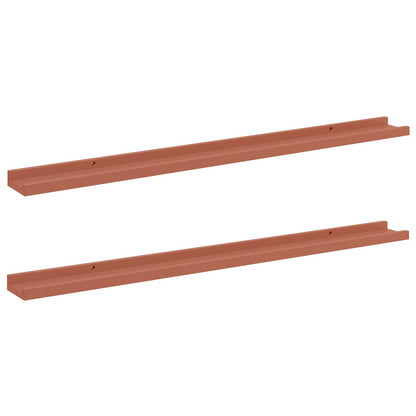 Wall Shelf with Shelf 2 pcs Red 100 x 9 x 3 cm Engineered Wood