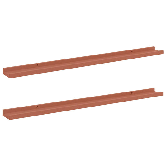 Wall Shelf with Shelf 2 pcs Red 100 x 9 x 3 cm Engineered Wood