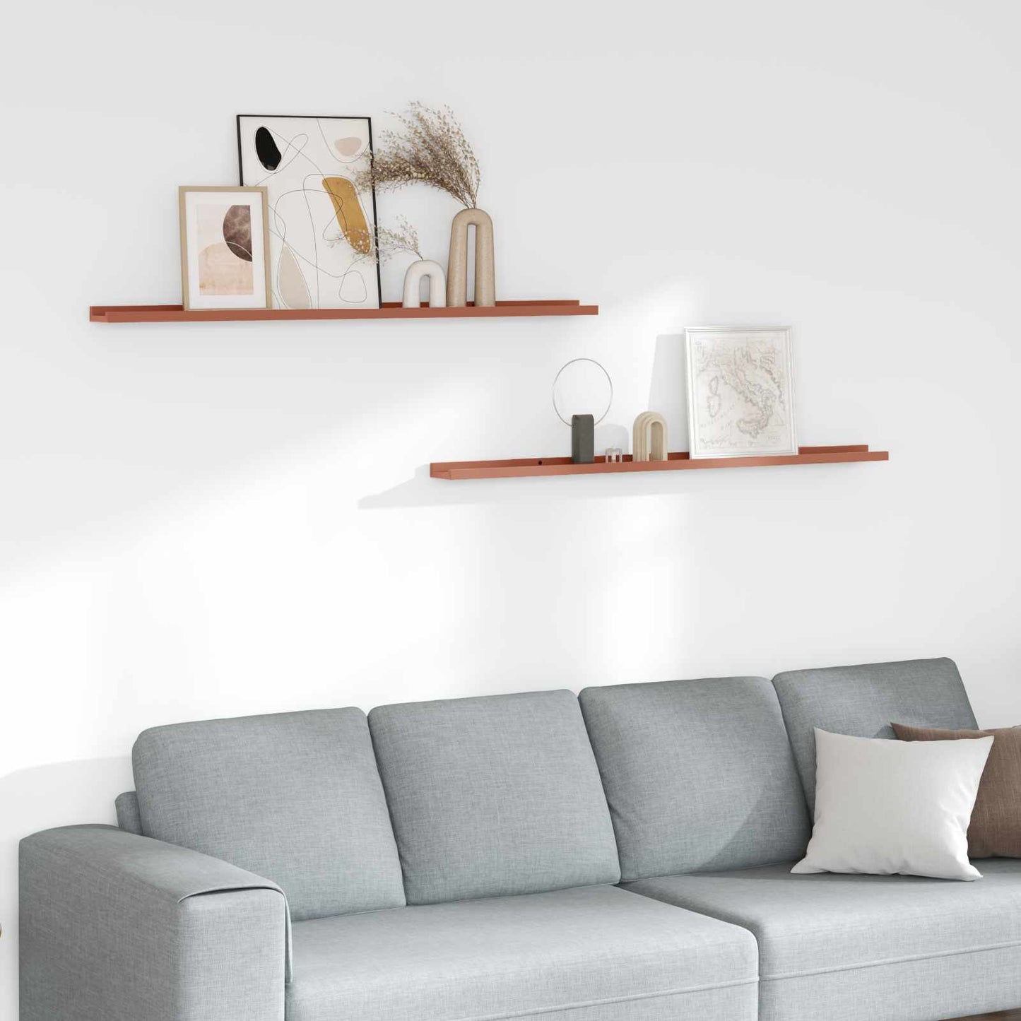 Wall Shelf with Shelf 2 pcs Red 115 x 9 x 3 cm Engineered Wood