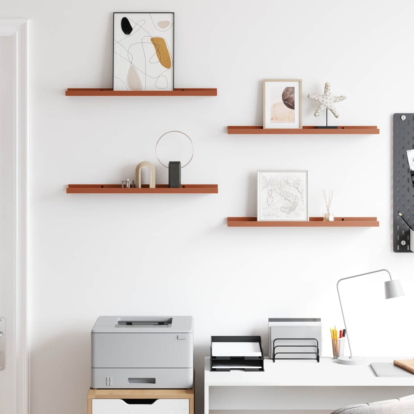 Wall Shelf with Shelf 4 pcs Red 60 x 9 x 3 cm Engineered Wood
