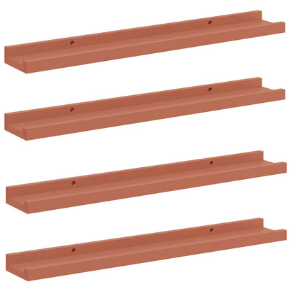 Wall Shelf with Shelf 4 pcs Red 60 x 9 x 3 cm Engineered Wood