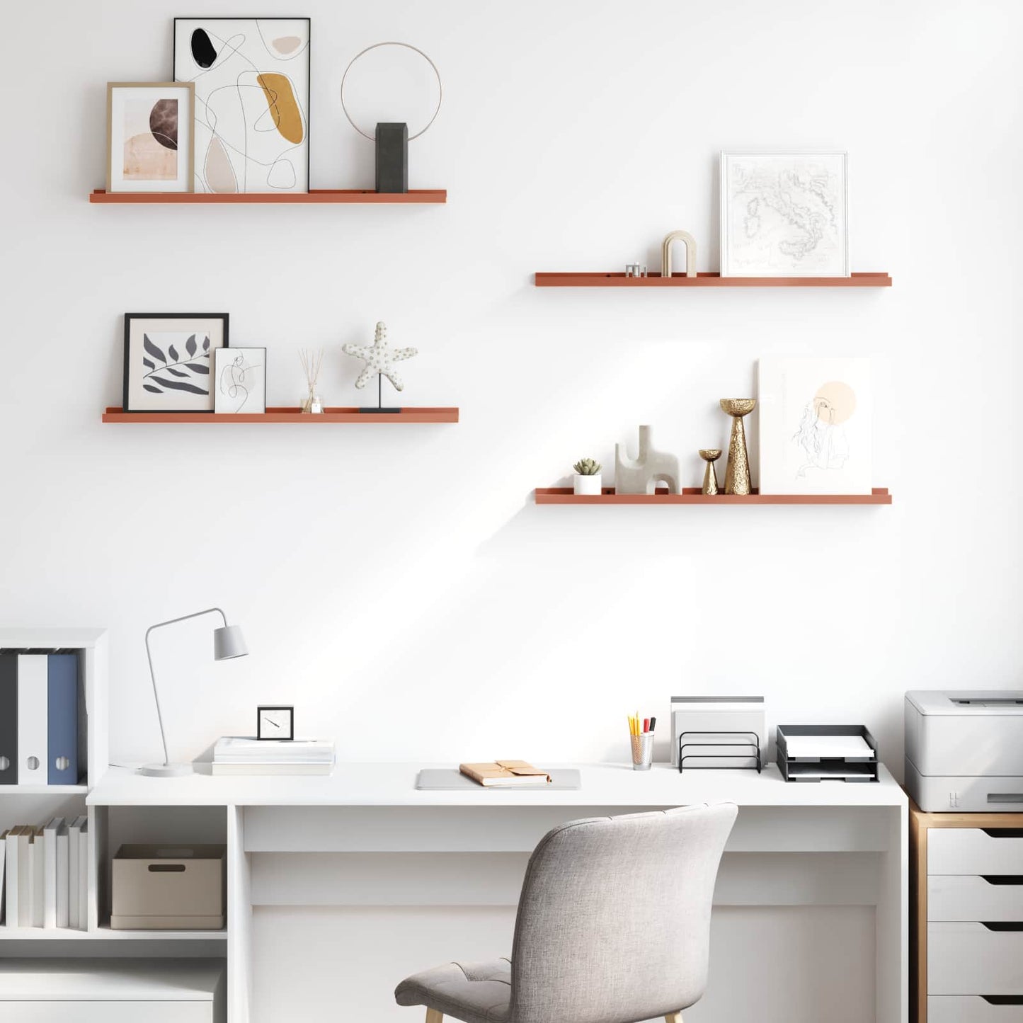 Wall Shelf with Shelf 4 pcs Red 80 x 9 x 3 cm Engineered Wood