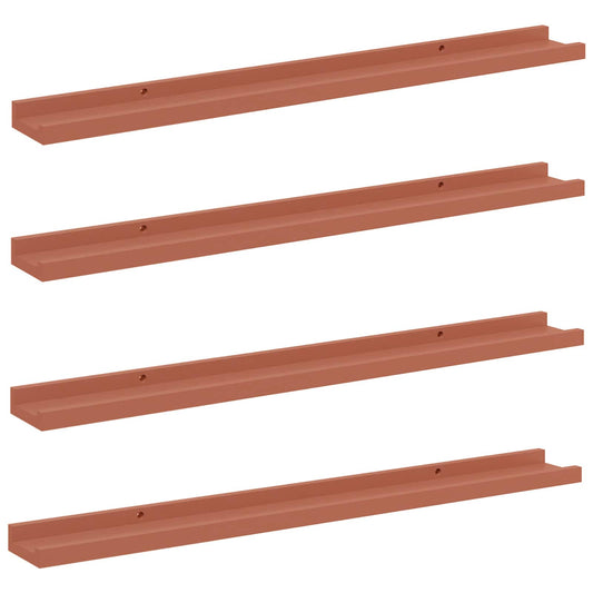 Wall Shelf with Shelf 4 pcs Red 80 x 9 x 3 cm Engineered Wood