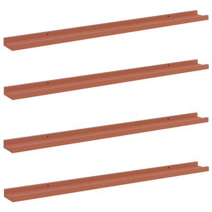 Wall Shelf with Shelf 4 pcs Red 100 x 9 x 3 cm Engineered Wood