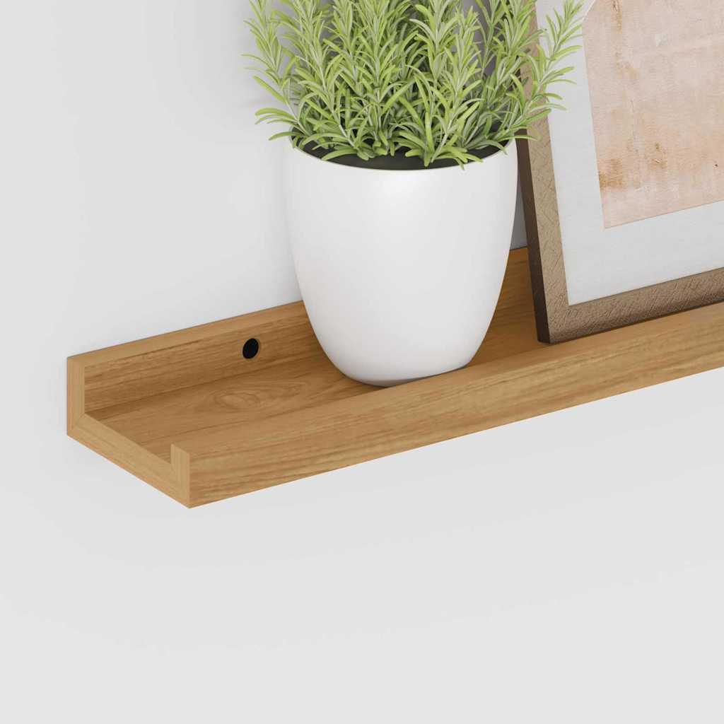 Wall Shelf with Shelf 2 pcs Brown 40 x 9 x 3 cm Engineered Wood