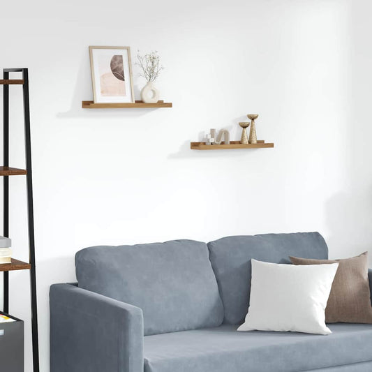 Wall Shelf Wall-Mounted 2 pcs Brown 40 x 9 x 3 cm