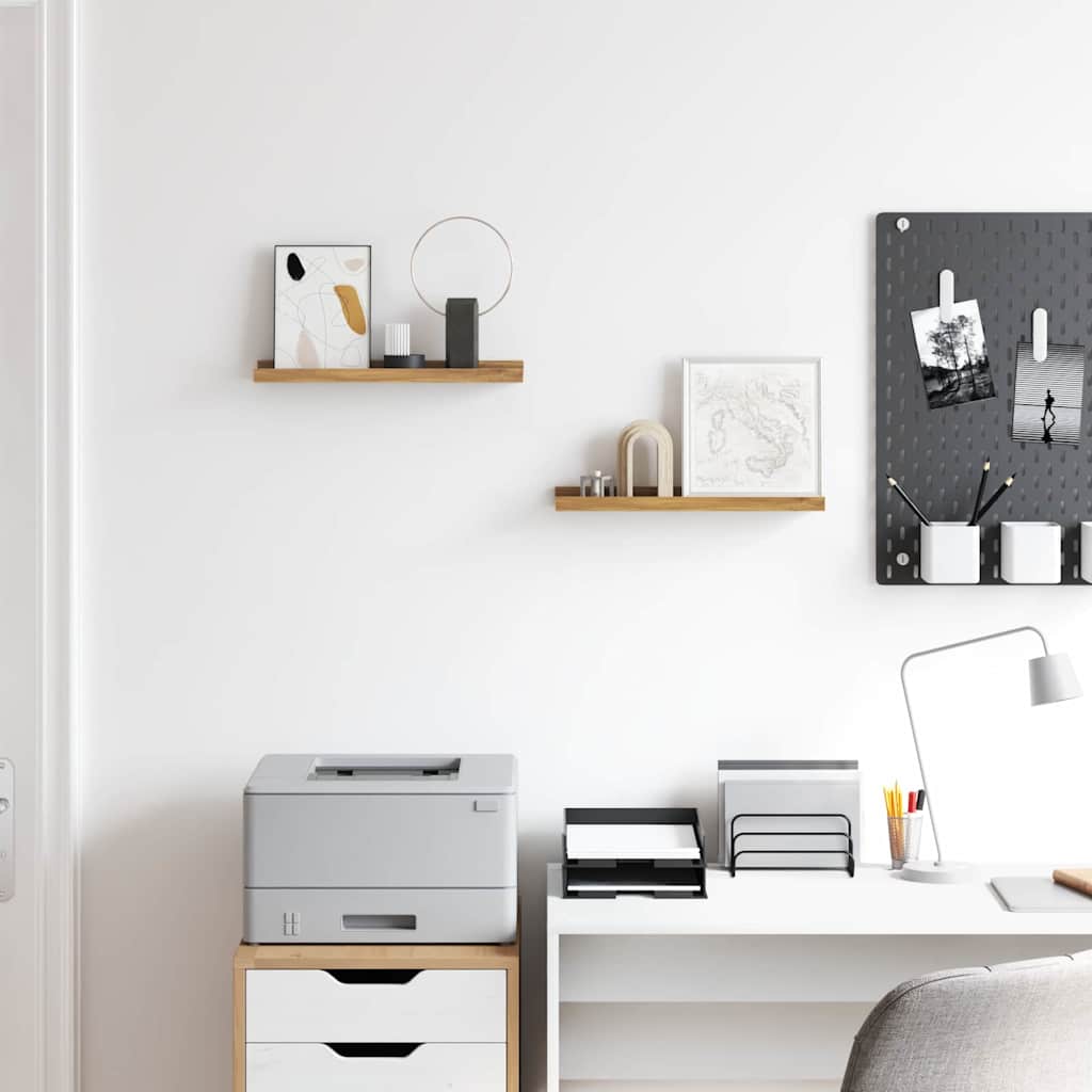 Wall Shelf with Shelf 2 pcs Brown 40 x 9 x 3 cm Engineered Wood