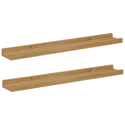 Wall Shelf with Shelf 2 pcs Brown 60 x 9 x 3 cm Engineered Wood