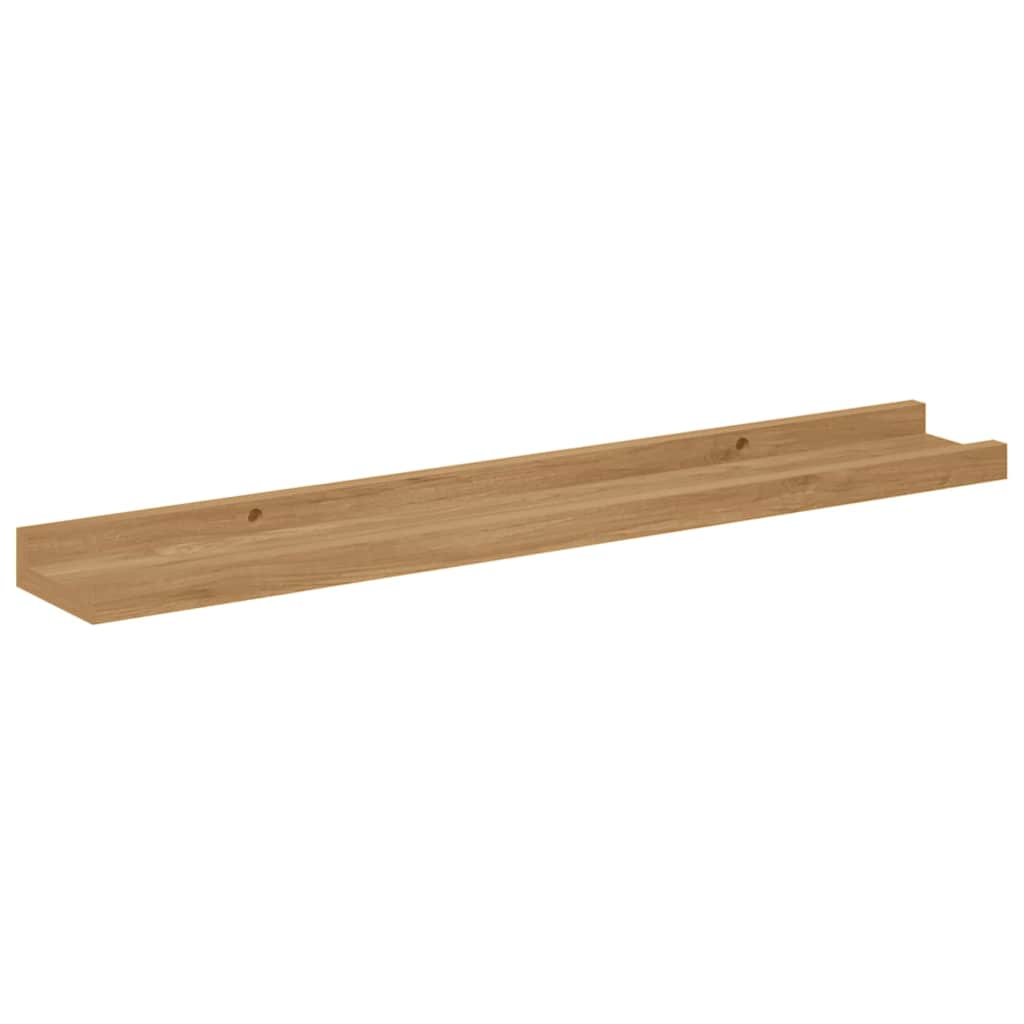 Wall Shelf with Shelf 2 pcs Brown 60 x 9 x 3 cm Engineered Wood