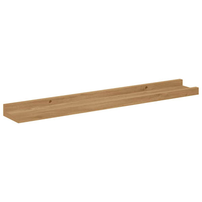 Wall Shelf with Shelf 2 pcs Brown 60 x 9 x 3 cm Engineered Wood