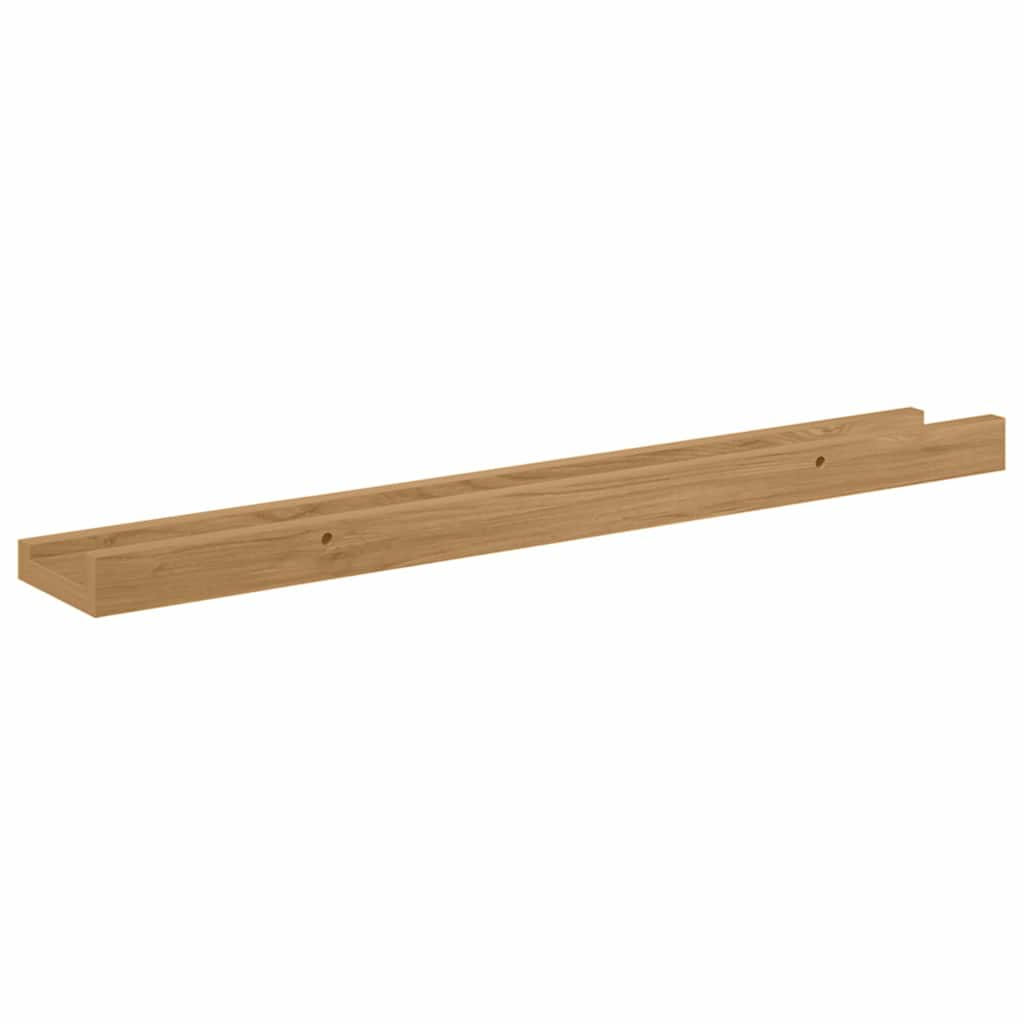 Wall Shelf with Shelf 2 pcs Brown 60 x 9 x 3 cm Engineered Wood