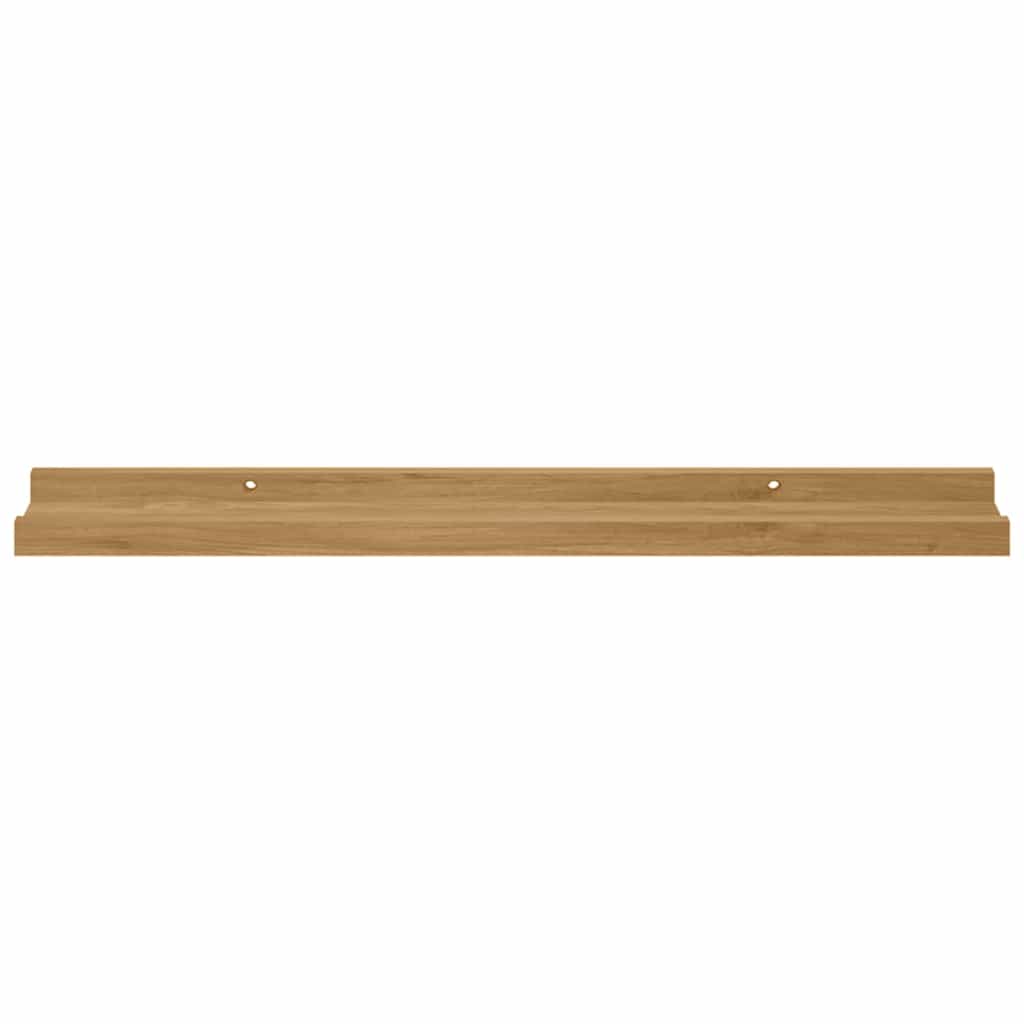 Wall Shelf with Shelf 2 pcs Brown 60 x 9 x 3 cm Engineered Wood